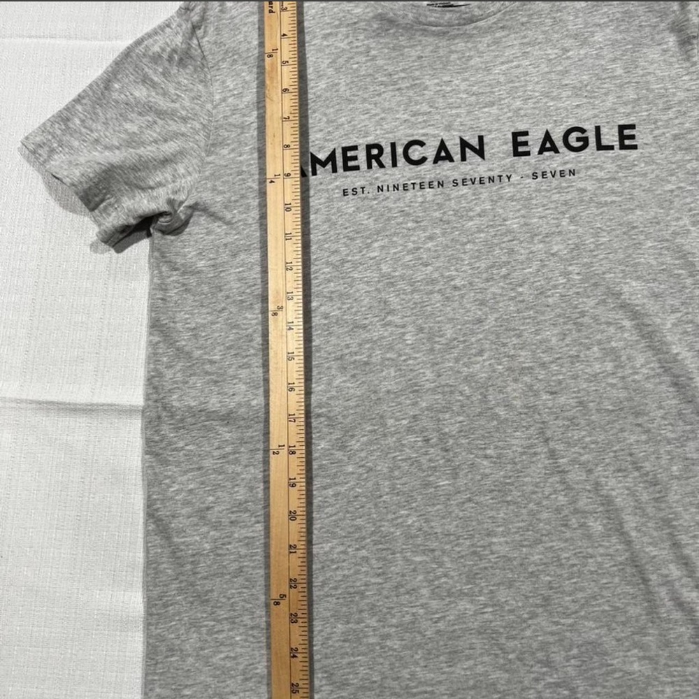 American Eagle Outfitters Gray Logo Short Sleeve Tee - Picture 3 of 5